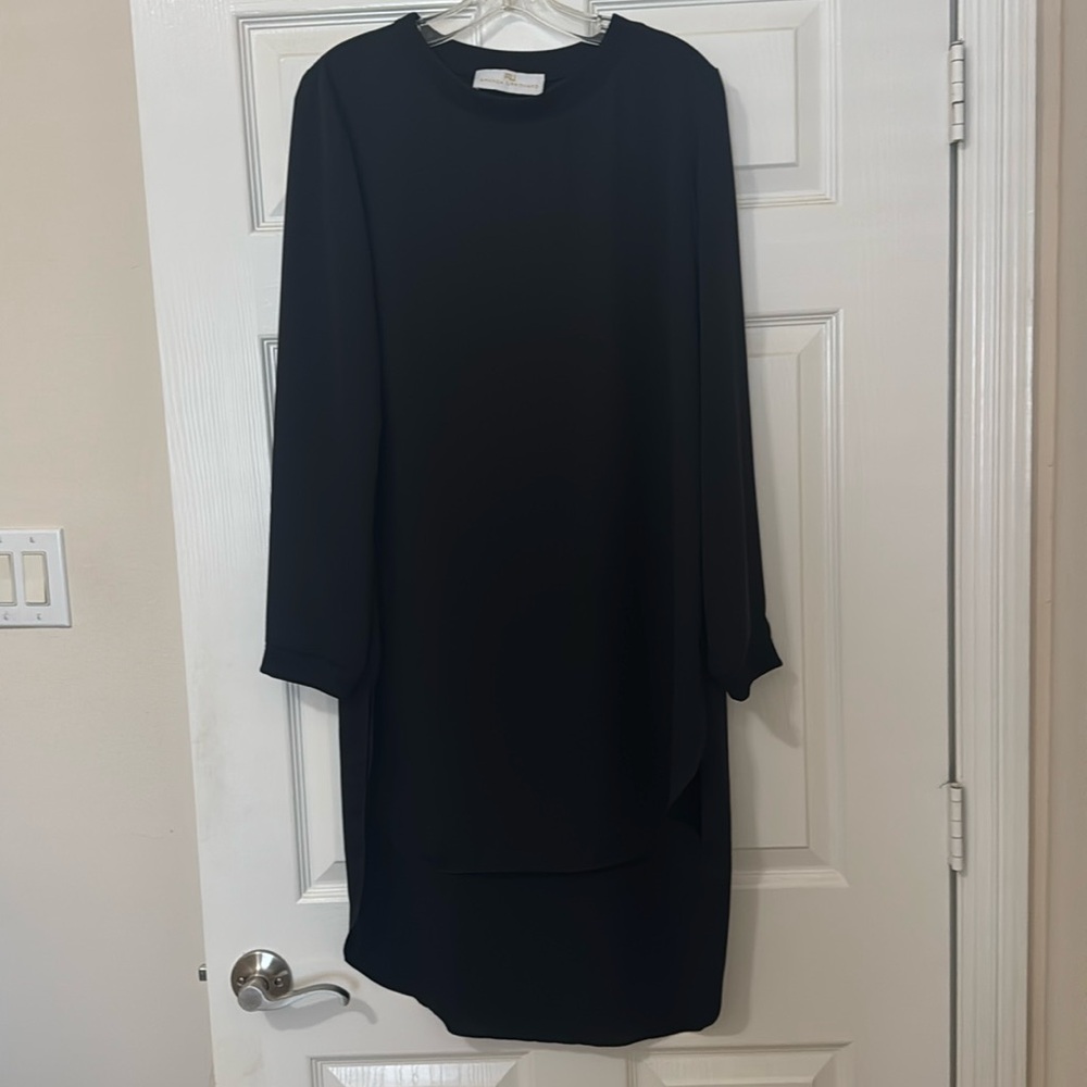Amanda Uprichard Black Sheer Tunic Dress High Low Grunge Fairy Size L
